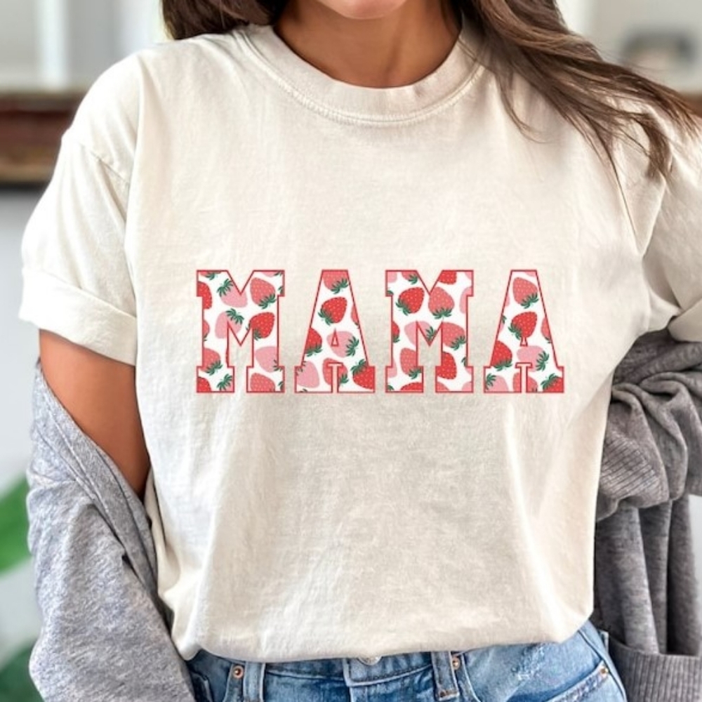 Strawberry Shirt for Mom, Mama Strawberry Tshirt, Mothers Day Gift, Strawberry F